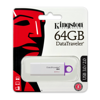 Pendrive 64GB Kingston USB 3.0 DataTraveler G4 Blanco/Morado